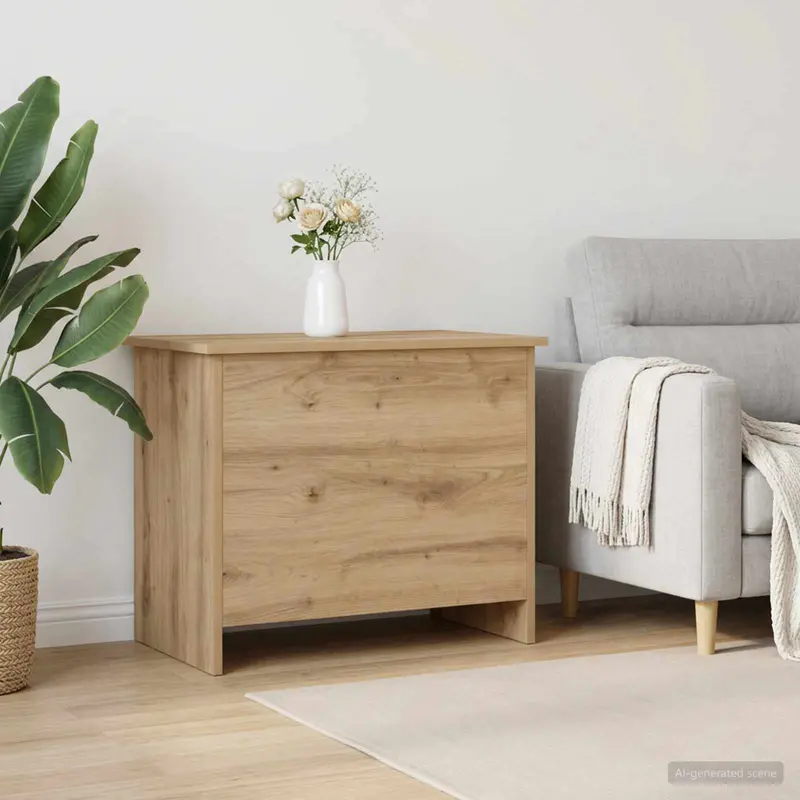 Vidaxl opbergkist artisanaal eiken 60 x 40 x 50 cm bewerkt hout
