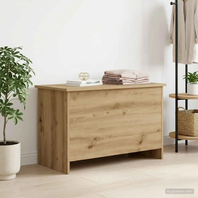 Vidaxl opbergkist artisanaal eiken 80 x 40 x 50 cm bewerkt hout