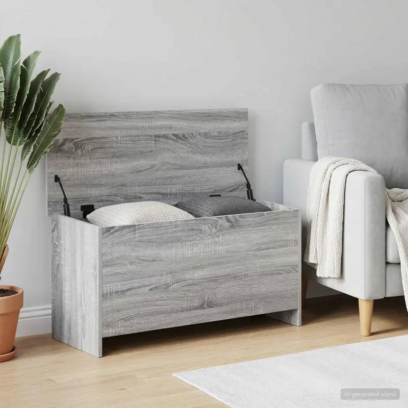 Vidaxl opbergkist grijs sonoma 100 x 40 x 50 cm bewerkt hout