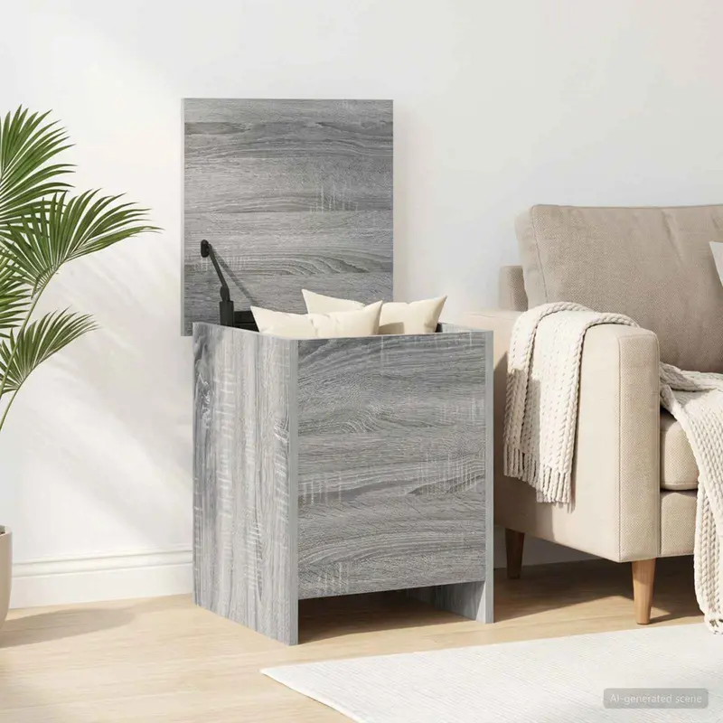 Vidaxl opbergkist met opslag grijs sonoma 40 x 40 x 50 cm bewerkt hout