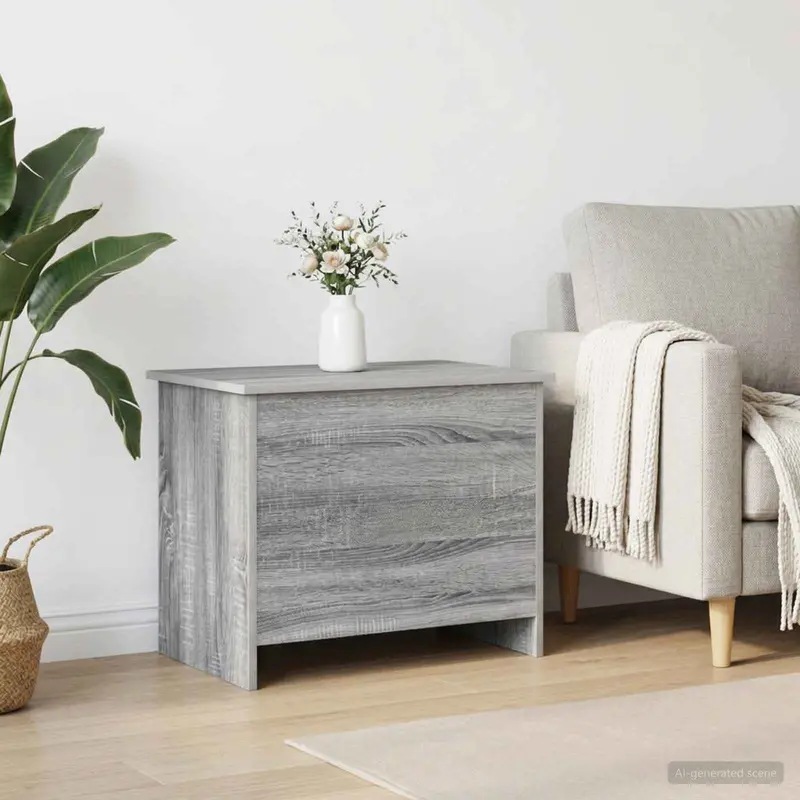 Vidaxl opbergkist met opslag grijs sonoma 60 x 40 x 50 cm bewerkt hout