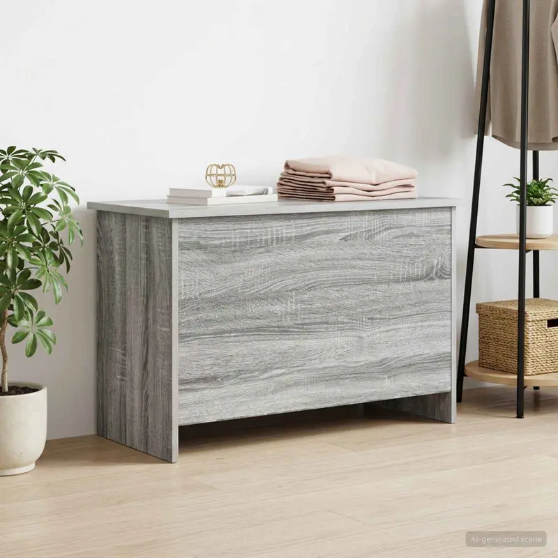 Vidaxl opbergkist met opslag grijs sonoma 80 x 40 x 50 cm bewerkt hout