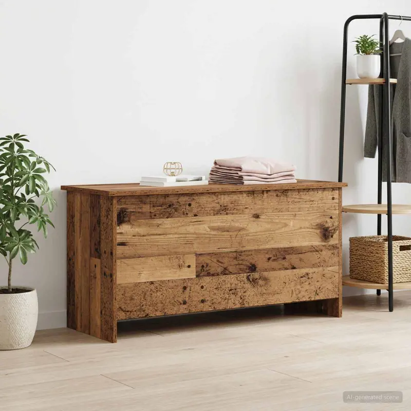 Vidaxl opbergkist met opslag oud hout 100 x 40 x 50 cm bewerkt hout