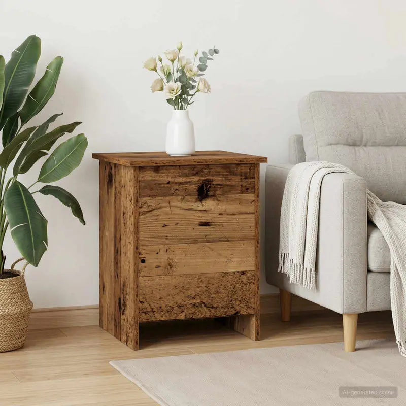 Vidaxl opbergkist met opslag oud hout 40 x 40 x 50 cm bewerkt hout