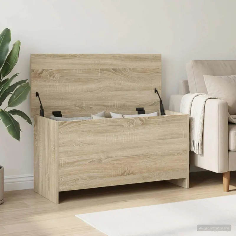 Vidaxl opbergkist sonoma eiken 100 x 40 x 50 cm bewerkt hout