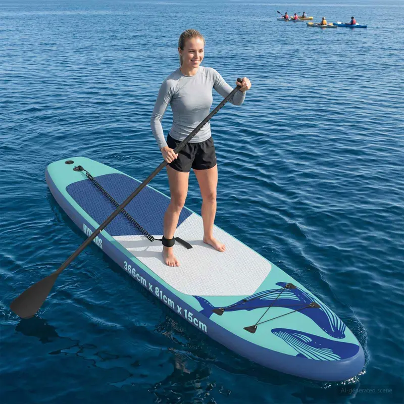 Vidaxl opblaasbaar stand up paddle board hydros 366 x 81 x 15 cm
