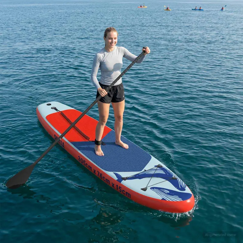 Vidaxl opblaasbaar stand up paddle board scylla 305 x 76 x 15 cm blauw
