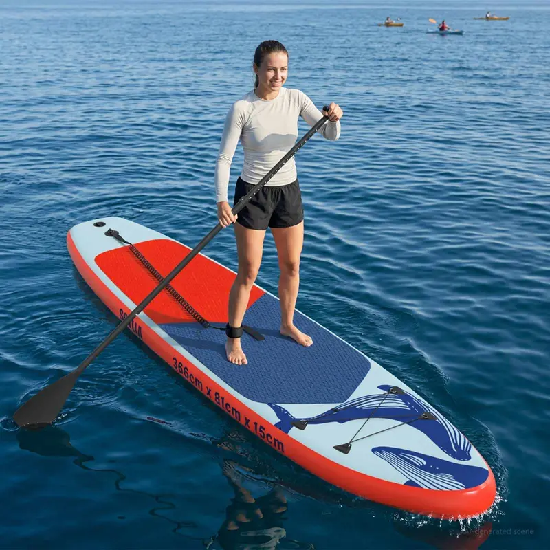 Vidaxl opblaasbaar stand up paddle board scylla 366 x 81 x 15 cm blauw