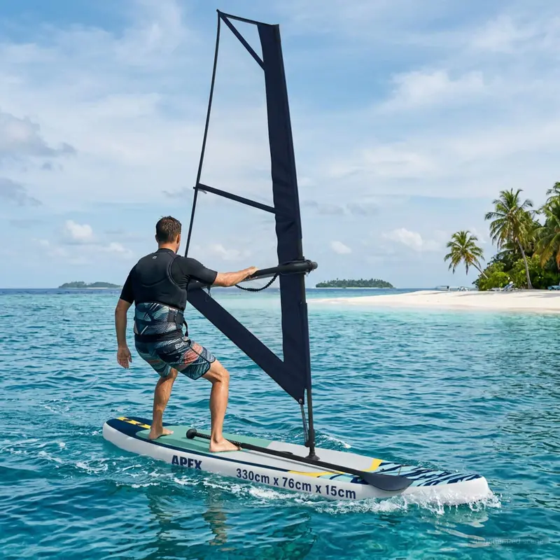 Vidaxl opblaasbaar sup board met zeil apex 330 x 76 x 15 cm blauw