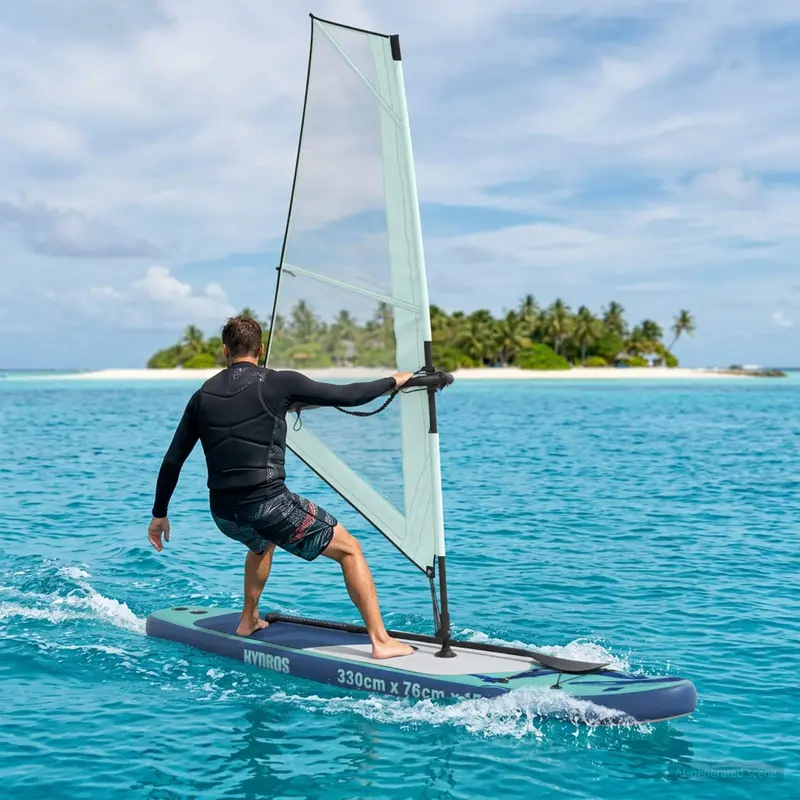 Vidaxl opblaasbaar sup board met zeil hydros 330 x 76 x 15 cm