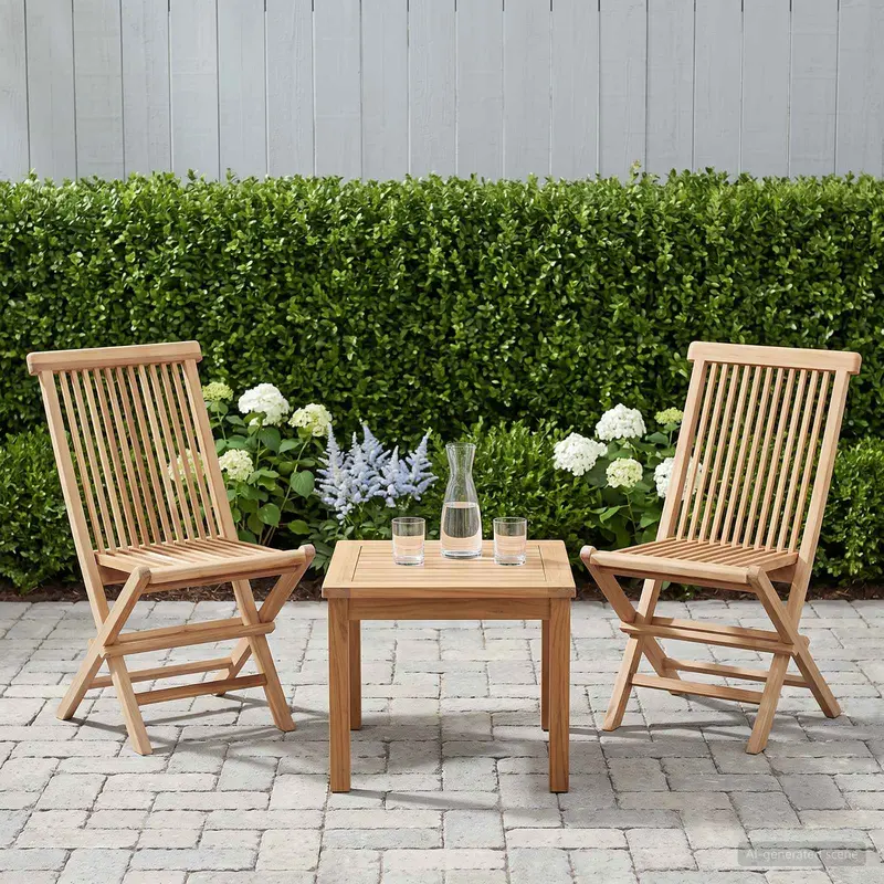 Vidaxl opvouwbare tuinstoel 2 st naturel massief teakhout
