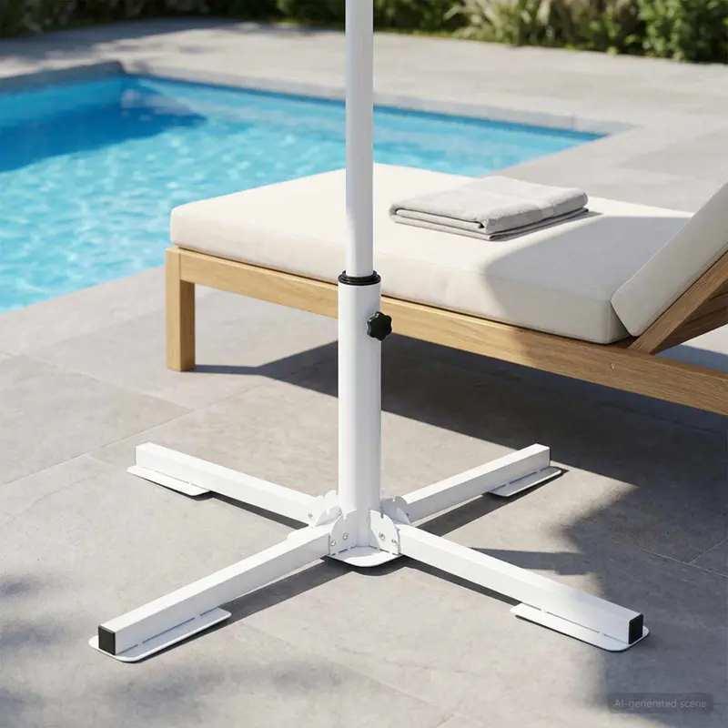 Vidaxl parasol stand wit staal