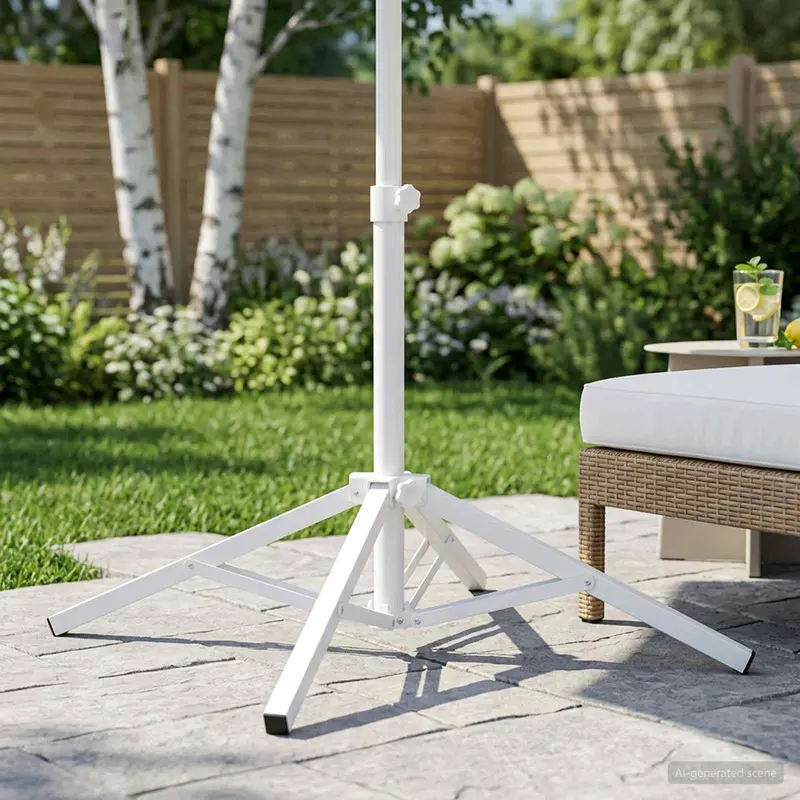 Vidaxl parasolvoet wit staal voor paal van 25-32 mm