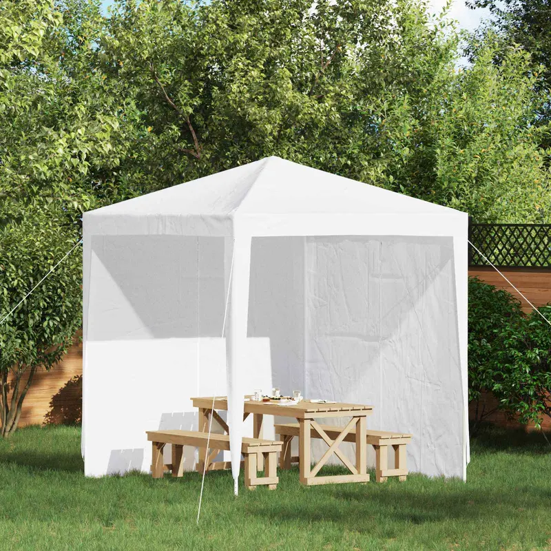 Vidaxl party tent zijwand 2 st 200 x 195 cm wit pe en staal