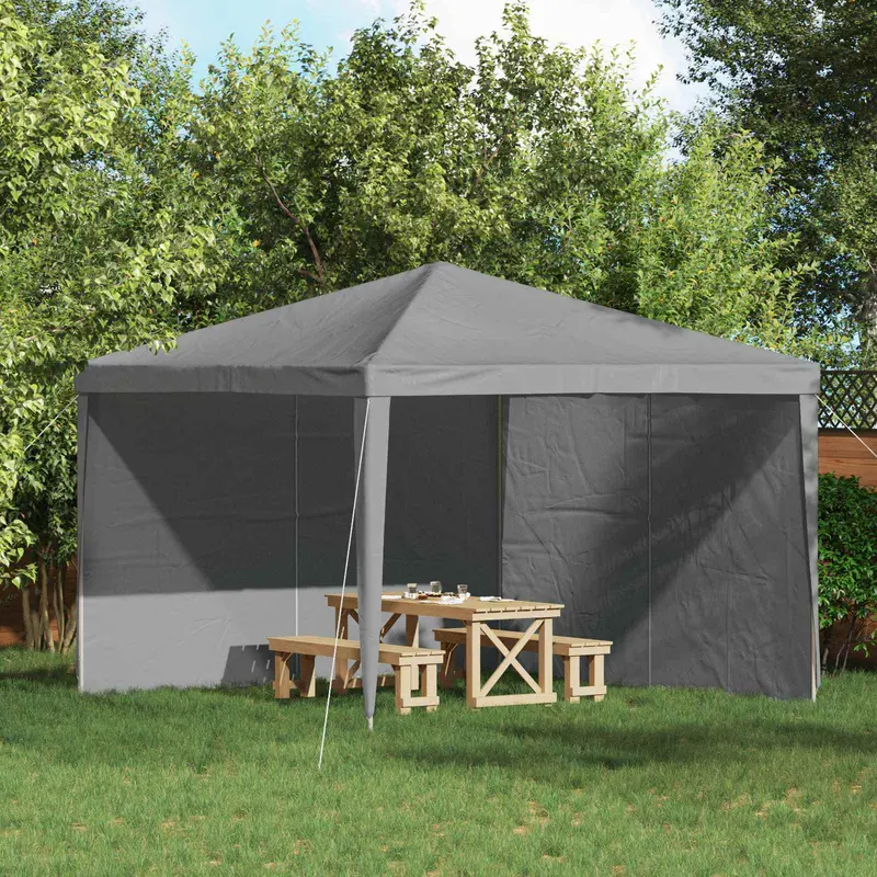 Vidaxl party tent zijwand 2 st 300 x 195 cm lichtgrijs pe en staal