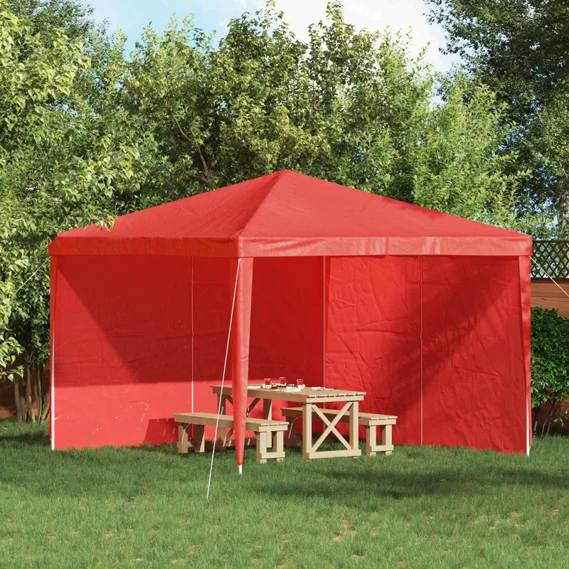Vidaxl party tent zijwand 2 st 300 x 195 cm rood pe en staal