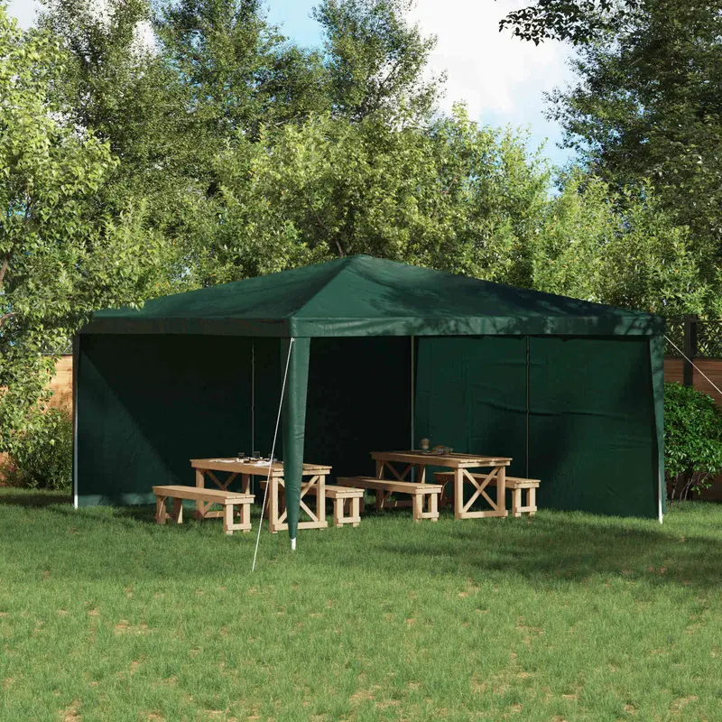 Vidaxl party tent zijwand 2 st 400 x 195 cm groen pe en staal