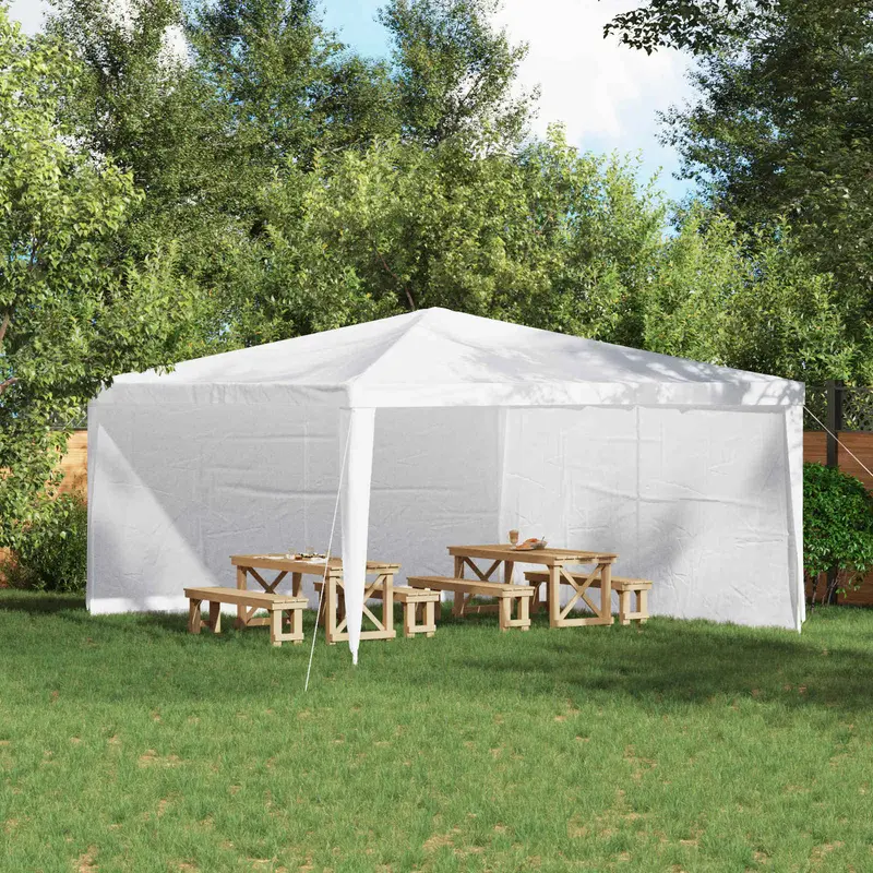 Vidaxl party tent zijwand 2 st 400 x 195 cm wit pe en staal