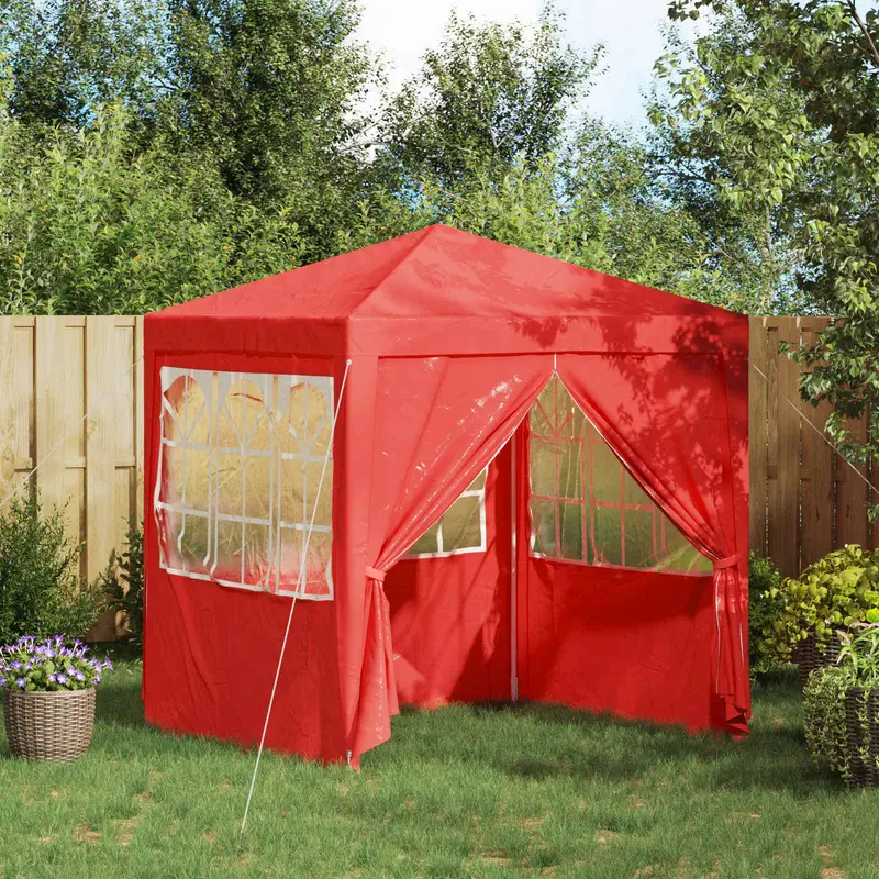 Vidaxl partytent 200 x 200 x 240 cm rood pe en staal