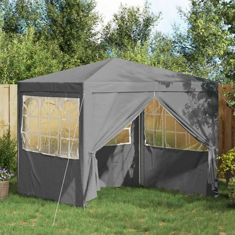 Vidaxl partytent 250 x 250 x 240 cm lichtgrijs pe en staal