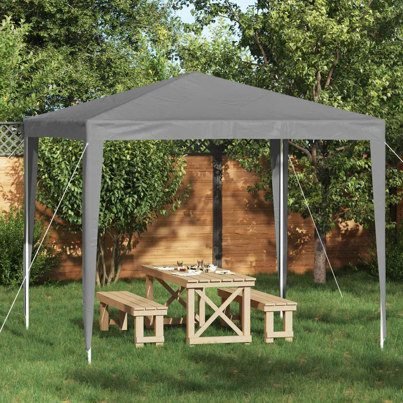 Vidaxl partytent 250 x 250 x 240 cm lichtgrijs pe en staal
