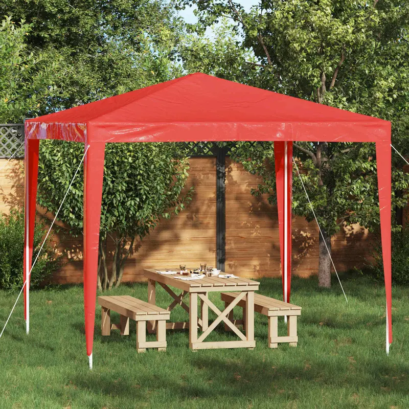 Vidaxl partytent 250 x 250 x 240 cm rood pe en staal
