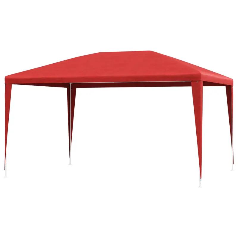 Vidaxl partytent 400 x 300 x 255 cm rood pe en staal