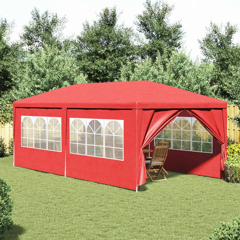 Vidaxl partytent 600 x 300 x 255 cm rood pe en staal