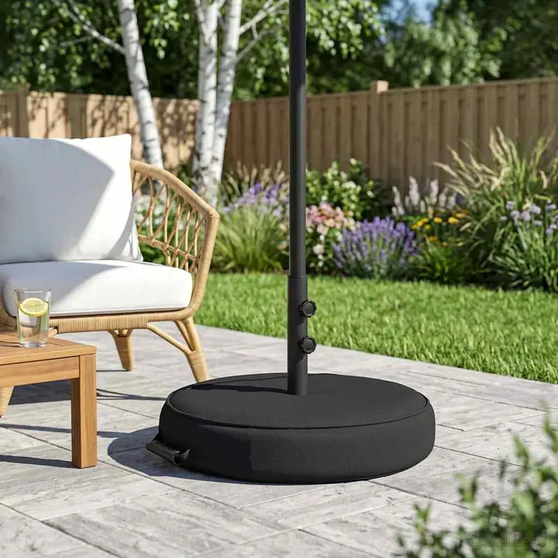 Vidaxl patio parasolvoet 53 x 53 x 40 cm staal zwart