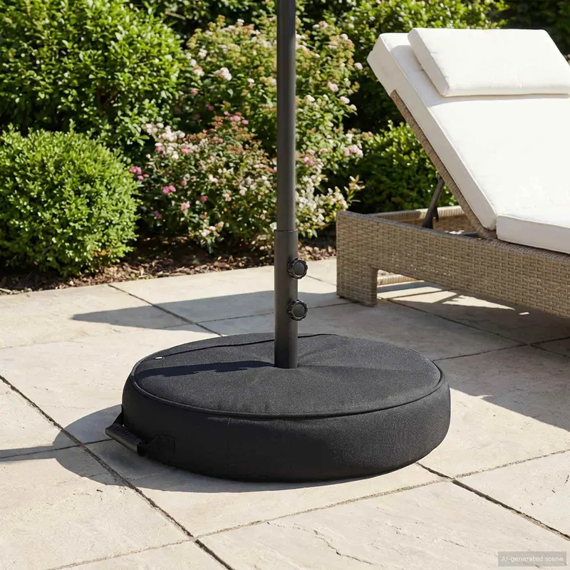 Vidaxl patio parasolvoet 60 x 60 cm staal zwart