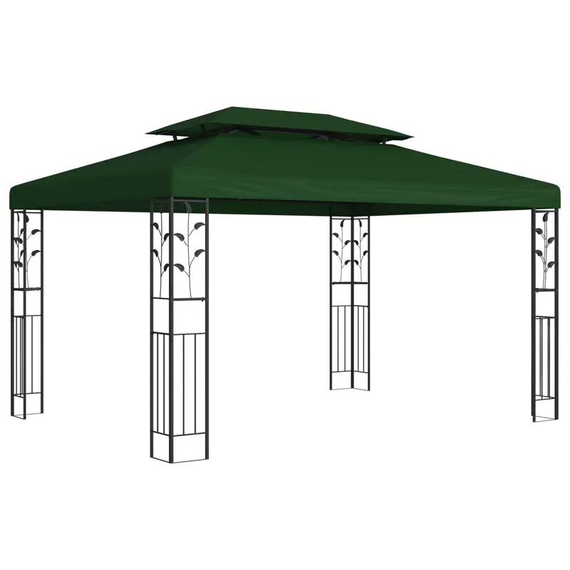 Vidaxl paviljoen 3,97 x 2,96 x 2,68 m groen polyester en staal