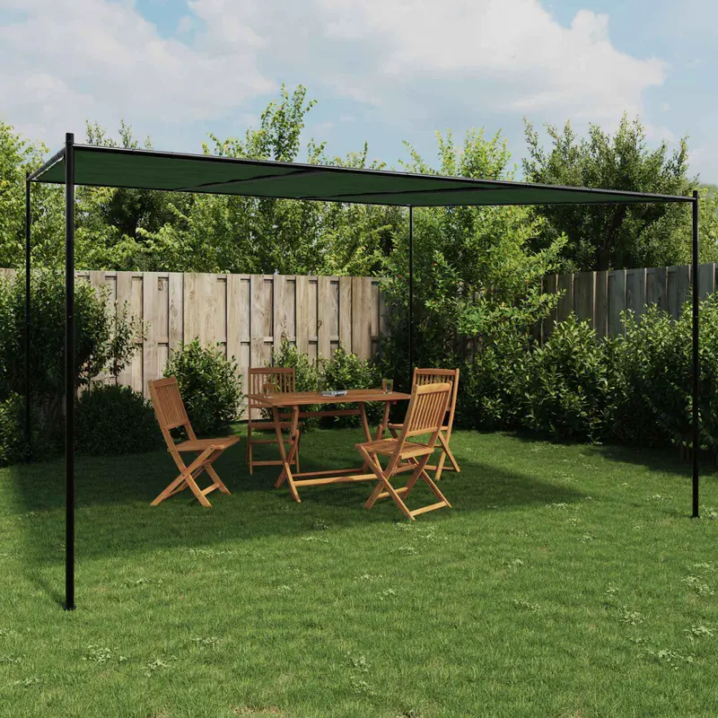 Vidaxl paviljoen 4 x 3,98 x 2,67 m groen polyester en staal