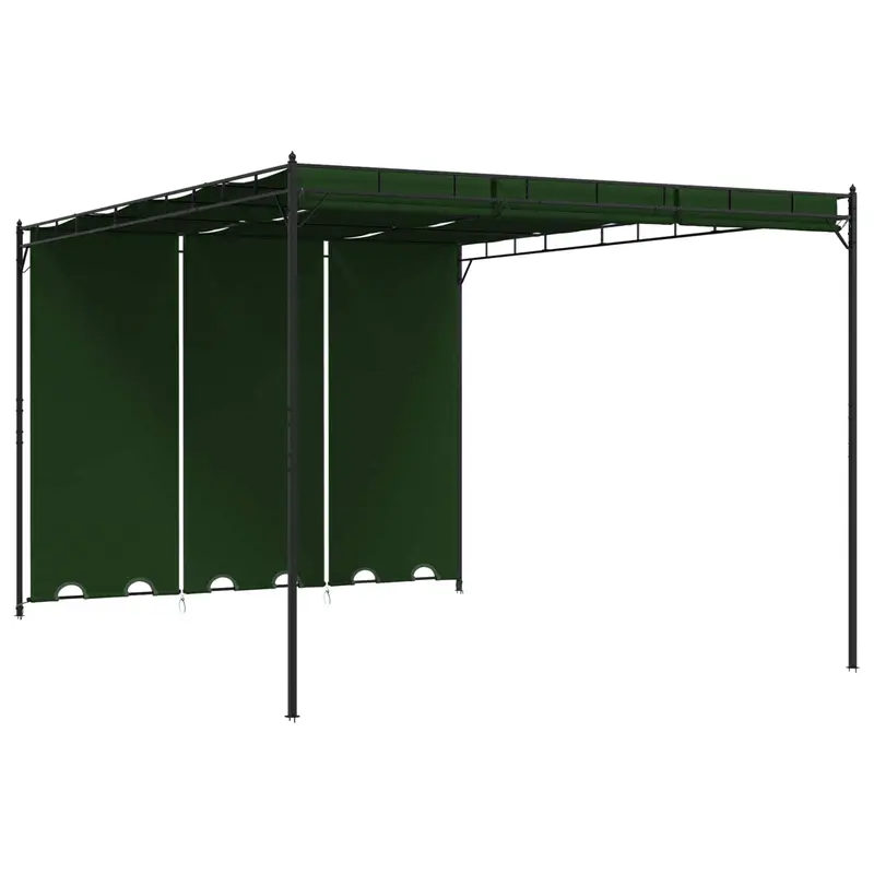 Vidaxl paviljoen 4 x 3 x 2,3 m groen polyester en staal