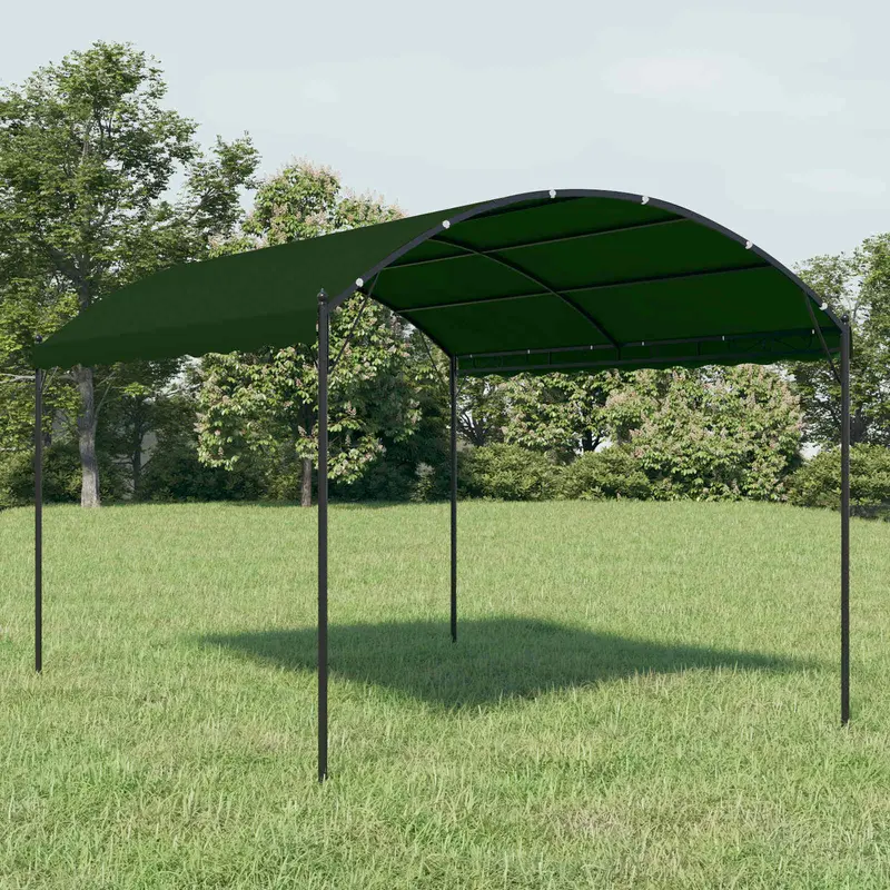 Vidaxl paviljoen 4 x 3 x 2,6 m groen polyester en staal