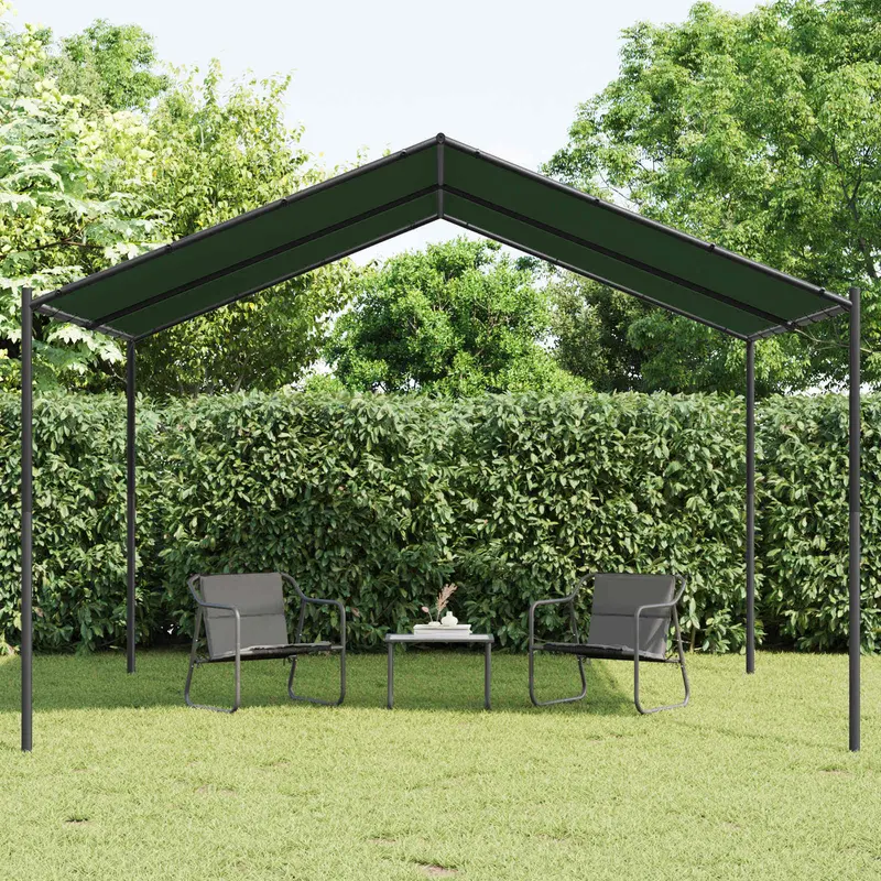 Vidaxl paviljoen 4 x 4 x 2,6 m taupe polyester en staal