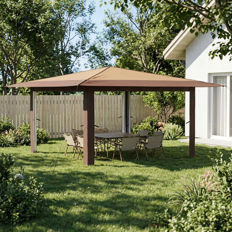 Vidaxl paviljoen zonder zijwand 4 x 4 m beige en bruin