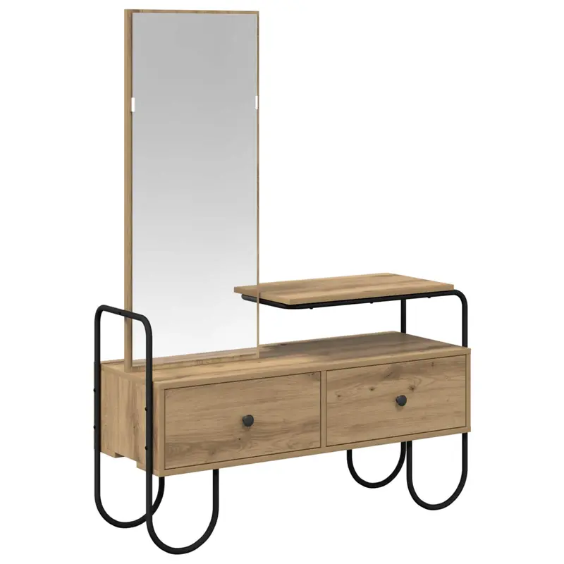 Vidaxl plafondtafel artisanaal eiken 100 x 36,5 x 136 cm bewerkt hout