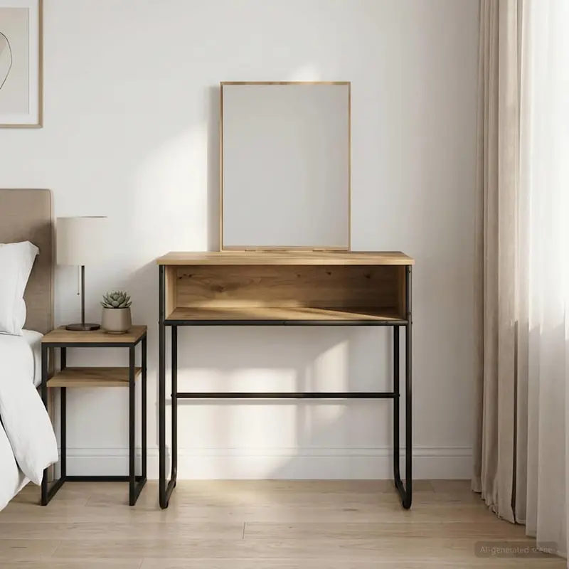 Vidaxl plafondtafel artisanaal eiken 81 x 40 x 131 cm bewerkt hout