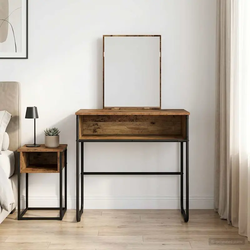 Vidaxl plafondtafel met plank oud hout 81 x 40 x 131 cm bewerkt hout