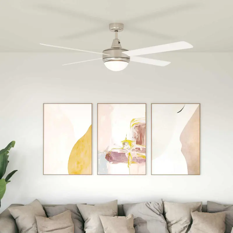 Vidaxl plafondventilator met licht en afstandsbediening ø 130 cm wit