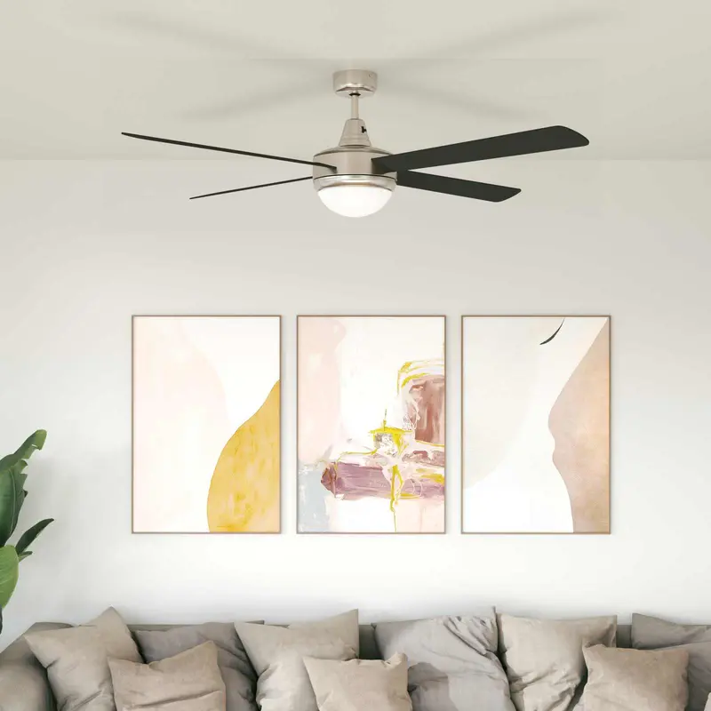 Vidaxl plafondventilator met licht en afstandsbediening ø 130 cm zwart