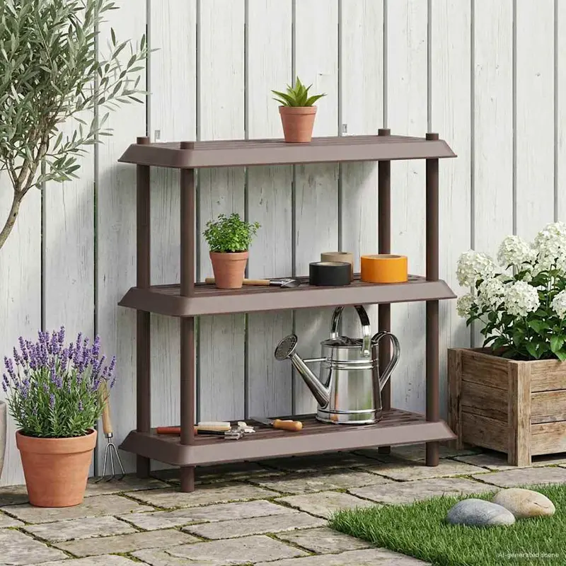 Vidaxl plankenunit 3-laags 100 x 40 x 96 cm pp bruin