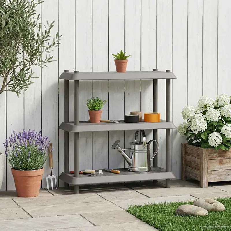 Vidaxl plankenunit 3-laags 100 x 40 x 96 cm pp lichtgrijs