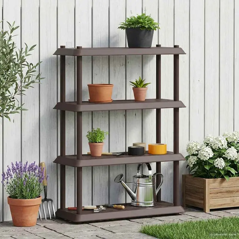 Vidaxl plankenunit 4-laags 100 x 40 x 136,5 cm pp bruin