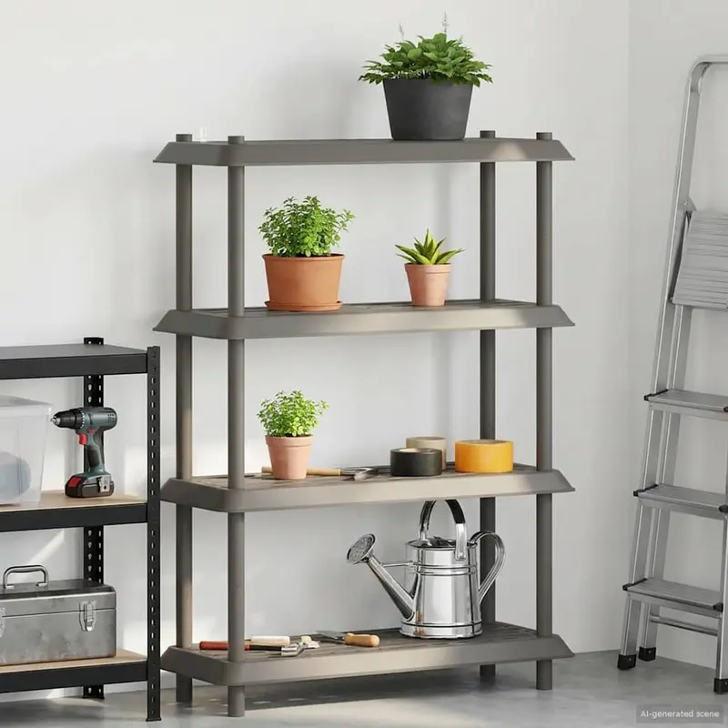 Vidaxl plankenunit 4-laags 100 x 40 x 136,5 cm pp lichtgrijs