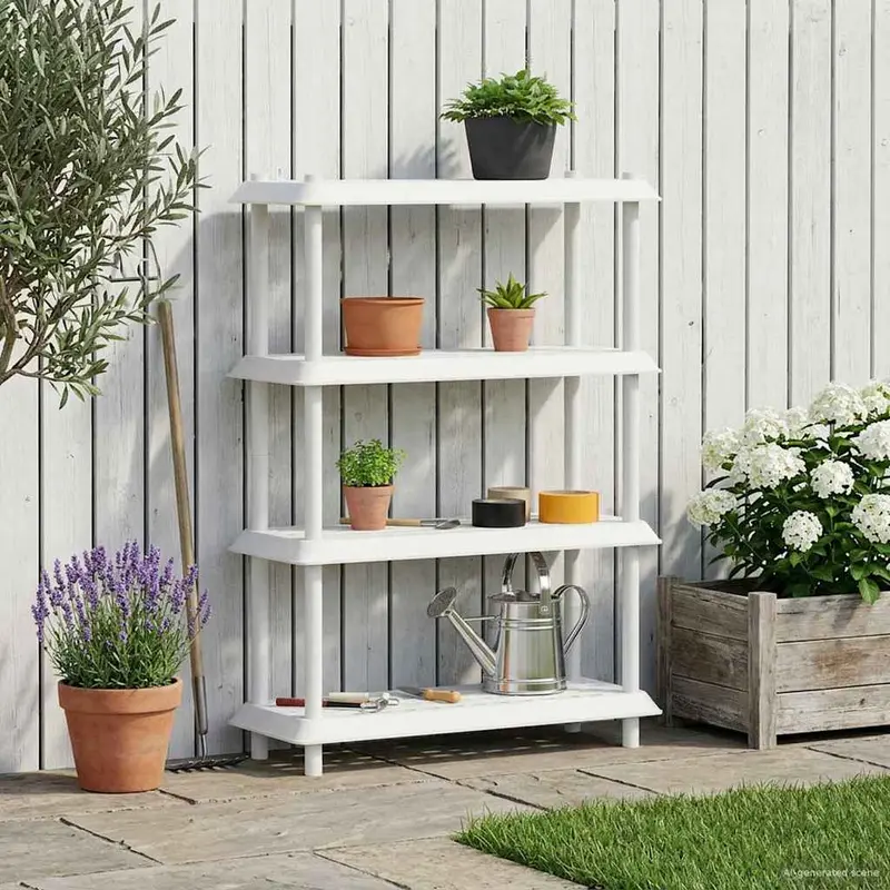Vidaxl plankenunit 4-laags 100 x 40 x 136,5 cm pp wit
