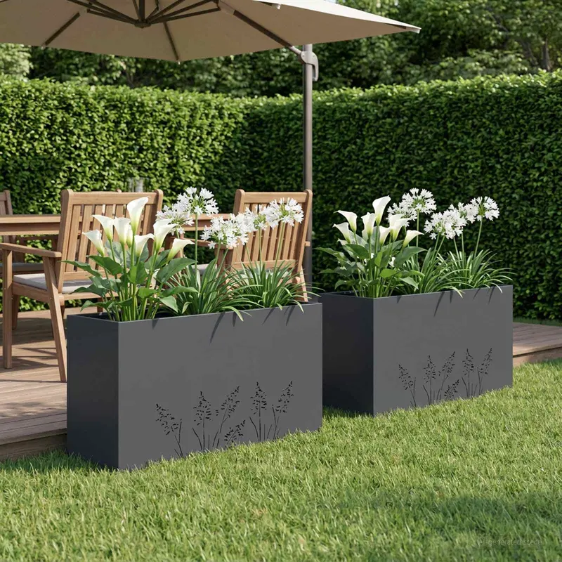 Vidaxl plantenbak 2 st antraciet 100 x 20 x 49 cm koudgewalst staal