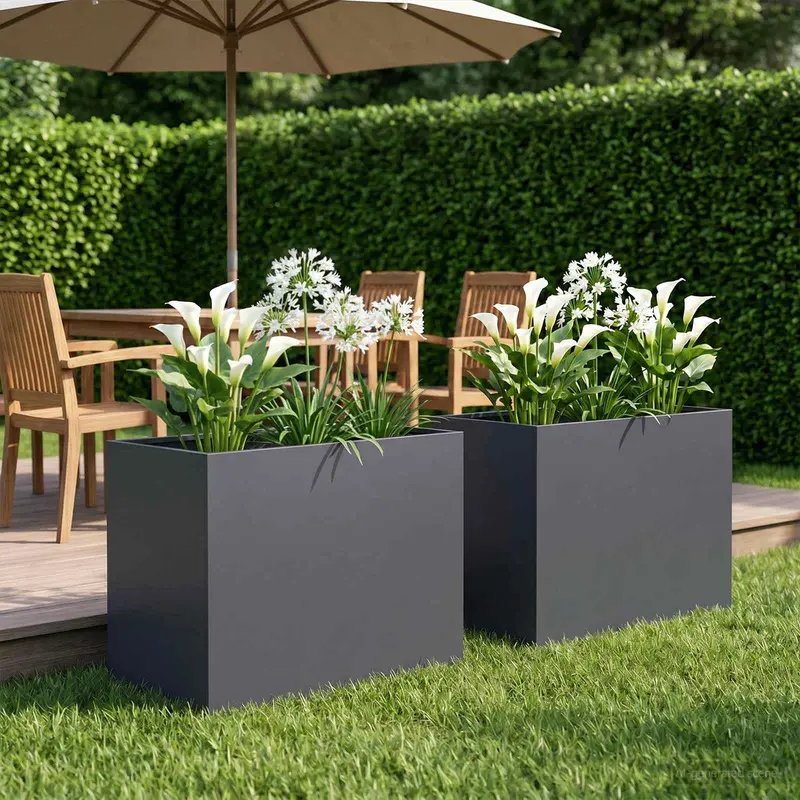 Vidaxl plantenbak 2 st antraciet 60 x 40 x 50 cm koudgewalst staal