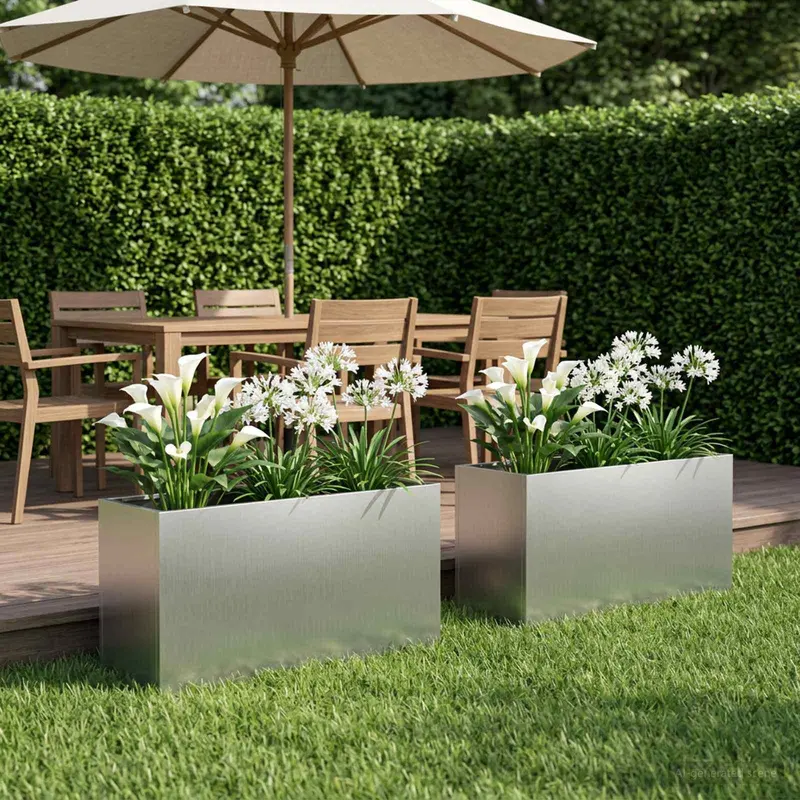 Vidaxl plantenbak 2 st zilver 100 x 30 x 50 cm gegalvaniseerd staal