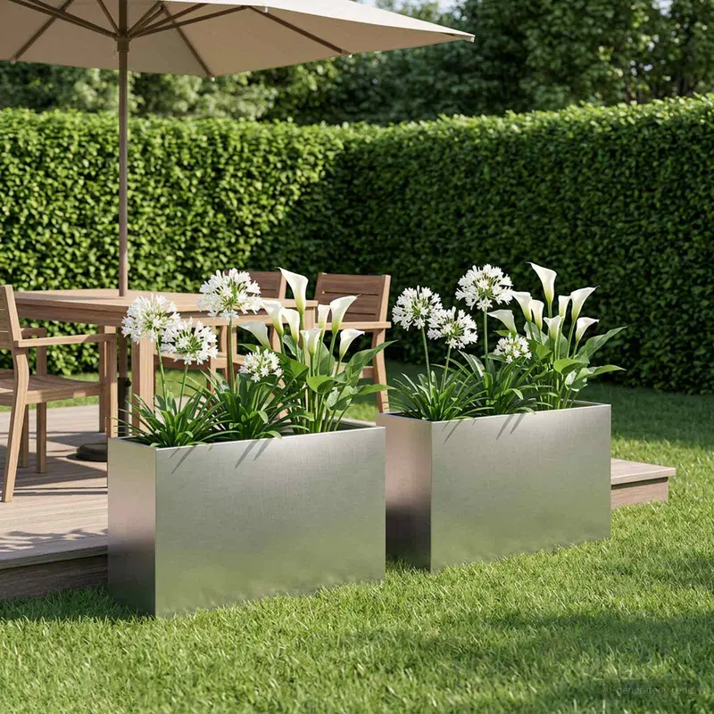 Vidaxl plantenbak 2 st zilver 80 x 40 x 50 cm roestvrij staal